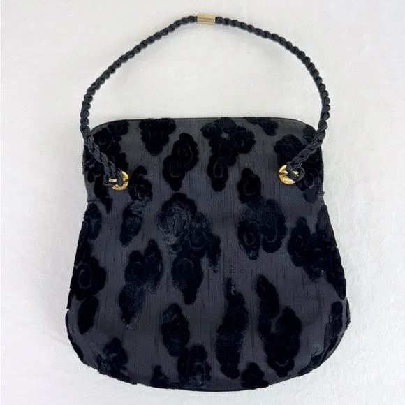 Koret Vintage 50's Black Silk & Velvet Purse